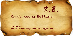 Karácsony Bettina névjegykártya